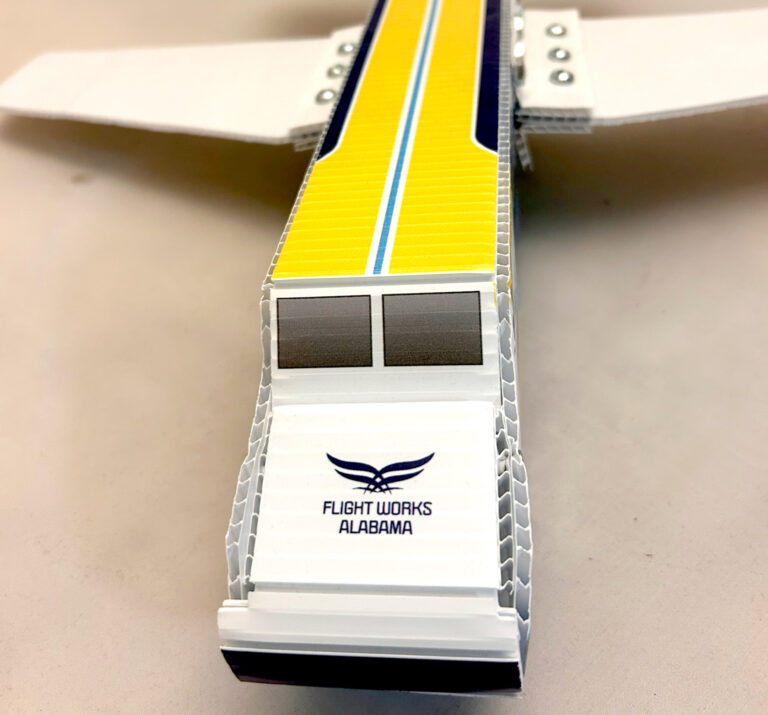 Closeup of Flight Works Alabama assembled plane.
