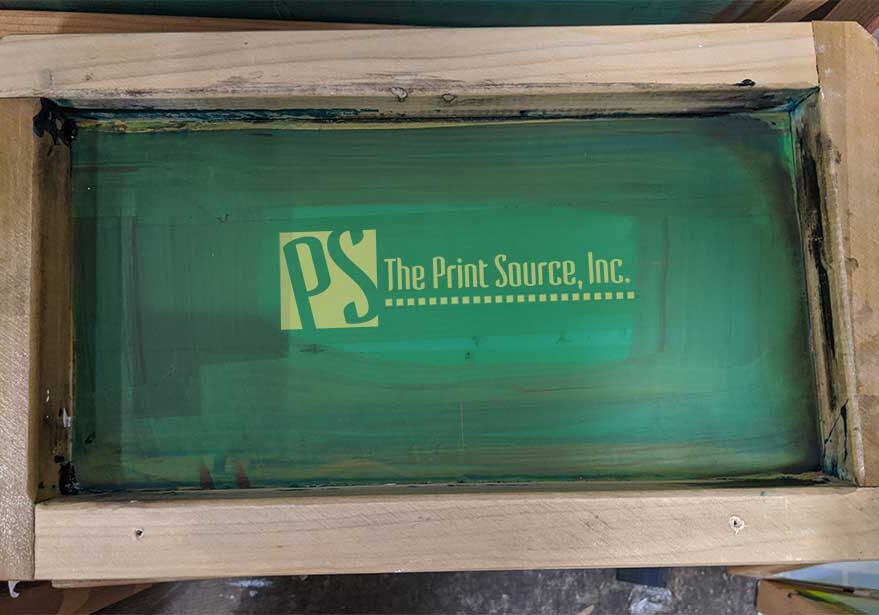 screenprint screen with The Print Source, Inc. logo